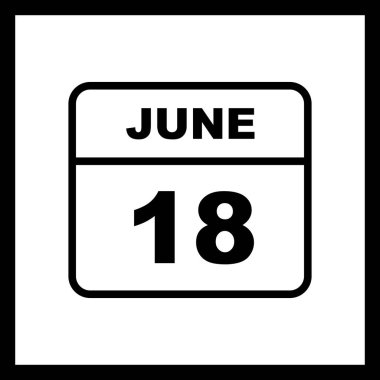 18 Haziran Tarih tek bir gün takvimi