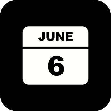 6 Haziran tarihinde tek bir gün takvimi
