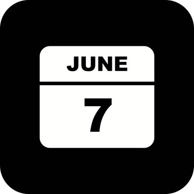 7 Haziran Tarih tek günlük takvim