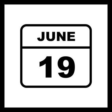 19 Haziran Tarih tek günlük takvim