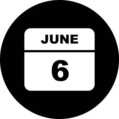 6 Haziran tarihinde tek bir gün takvimi