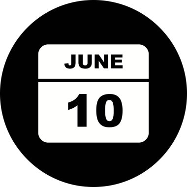 10 Haziran tarihinde tek bir gün takvimi