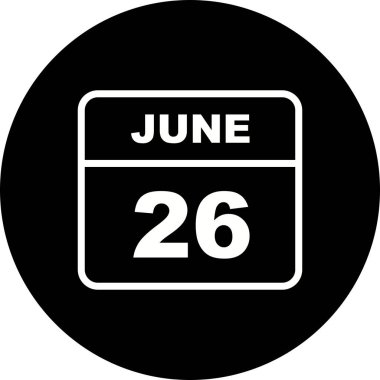 26 Haziran Tarih tek günlük takvim