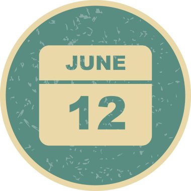 12 Haziran Tarih tek günlük takvim