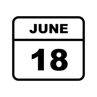 18 Haziran Tarih tek bir gün takvimi