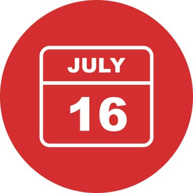 16 Temmuz tarihinde tek bir gün takvimi