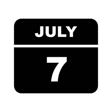 7 Temmuz tarih tek günlük takvim