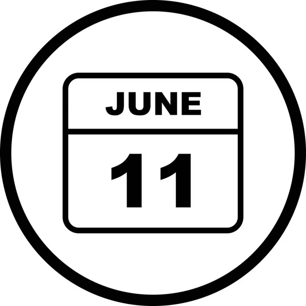 11 juin Date sur un calendrier d'un seul jour — Photo