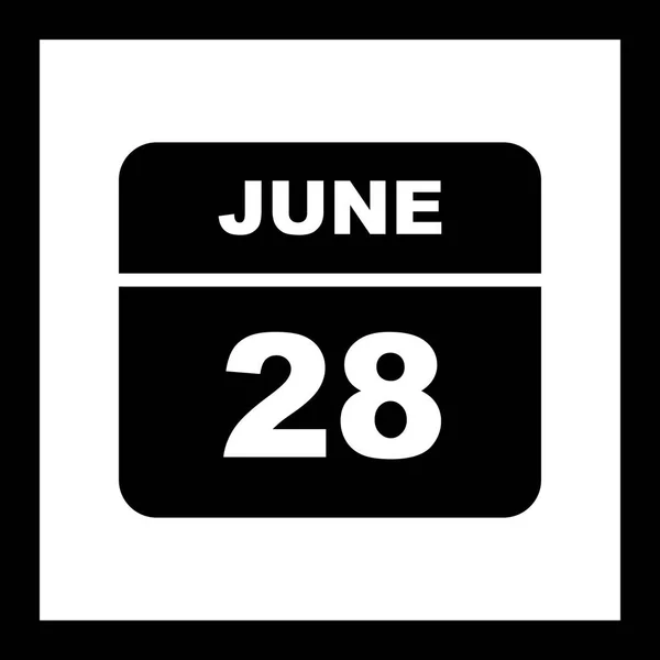 1日のカレンダーの6月28日の日付 — ストック写真
