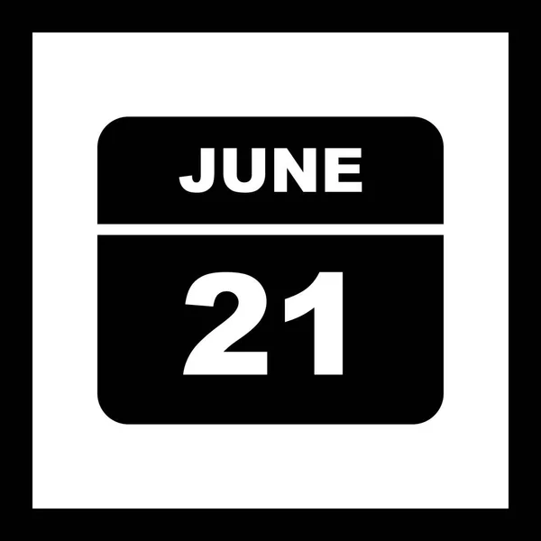 21. června v kalendáři jednoho dne — Stock fotografie