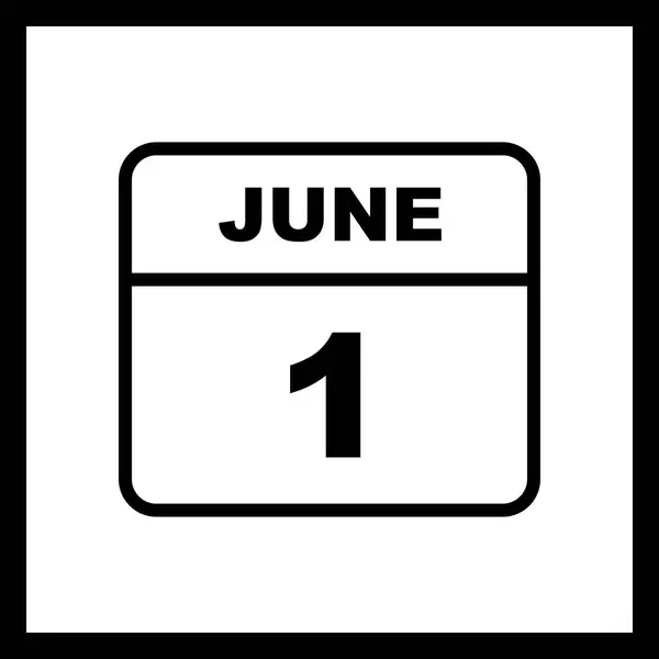 June 1st Date on a Single Day Calendar — Stock Photo, Image