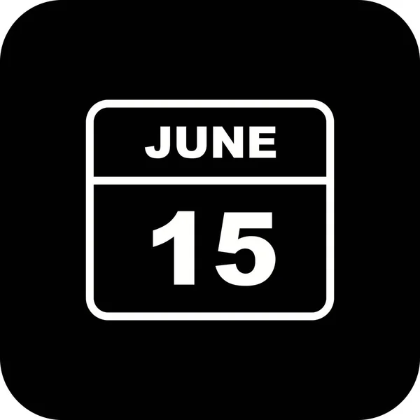 15. června do jednoho dne kalendáře — Stock fotografie