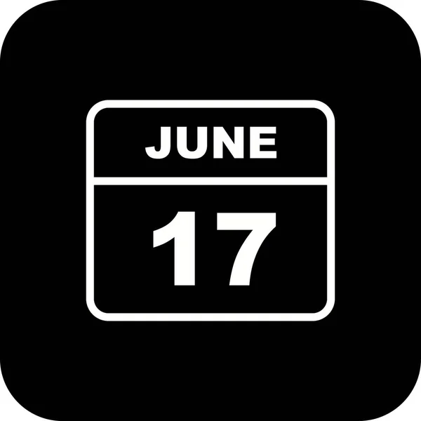 Den 17. června v kalendáři jednoho dne — Stock fotografie