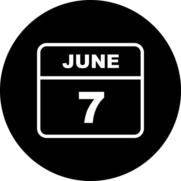 June 7th Date on a Single Day Calendar — Stock Photo, Image