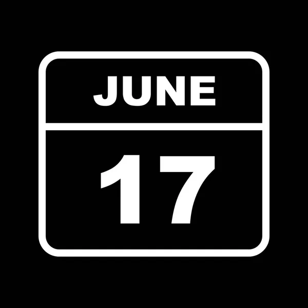 Den 17. června v kalendáři jednoho dne — Stock fotografie