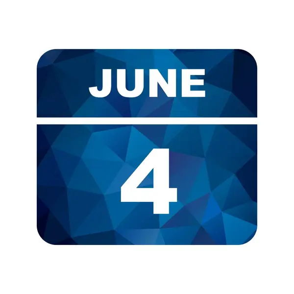 June 4th Date on a Single Day Calendar — Stock Photo, Image