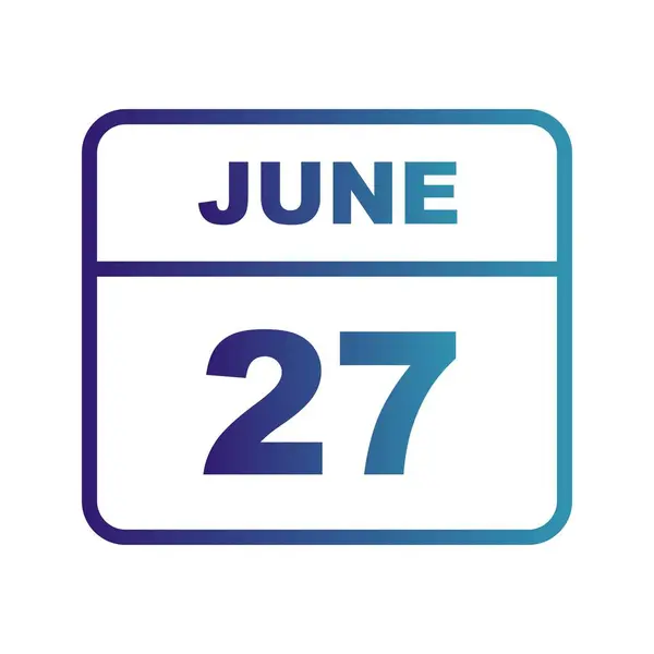 June 27th Date on a Single Day Calendar — Stock Photo, Image