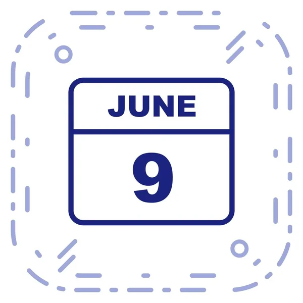 June 9th Date on a Single Day Calendar — Stock Photo, Image
