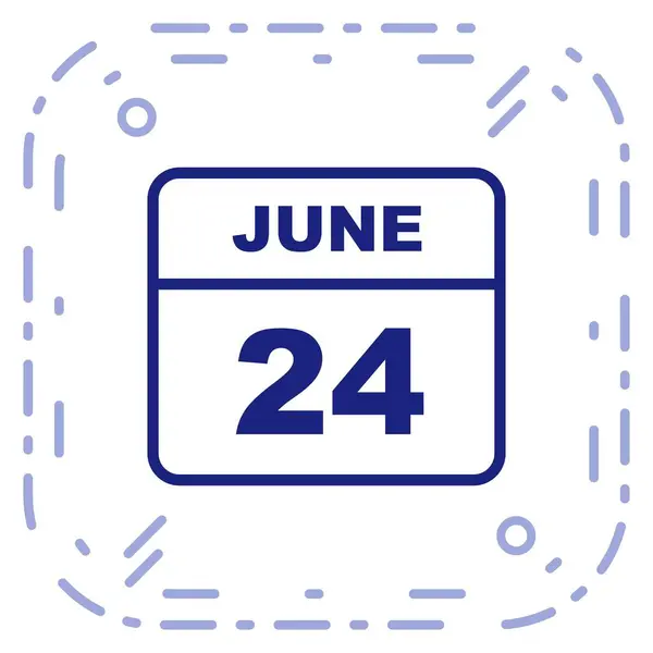 June 24th Date on a Single Day Calendar — Stock Photo, Image