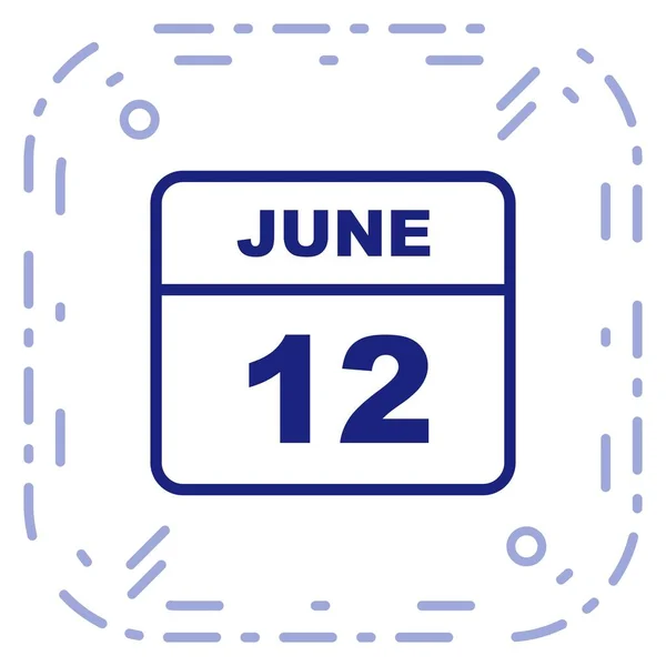June 12th Date on a Single Day Calendar — Stock Photo, Image