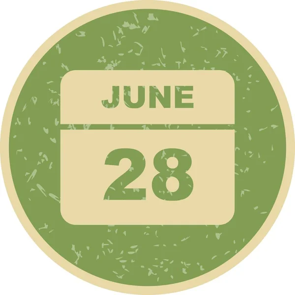 28 juni datum på en enda dag kalender — Stockfoto
