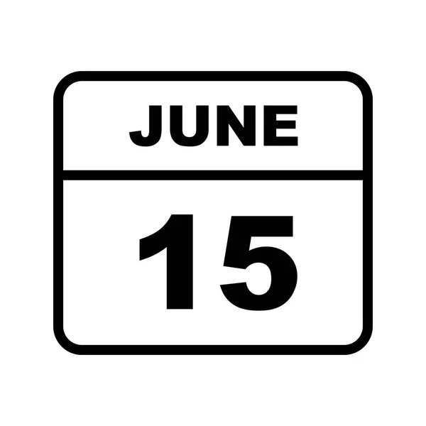 15 червня дата одноденного календаря — стокове фото