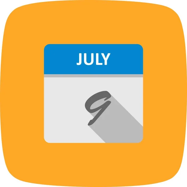 9 juli datum på en enda dag kalender — Stockfoto