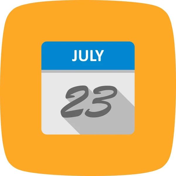 23 juli datum på en enda dag kalender — Stockfoto
