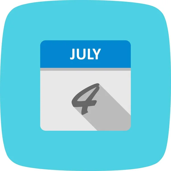 4 juli datum på en enda dag kalender — Stockfoto
