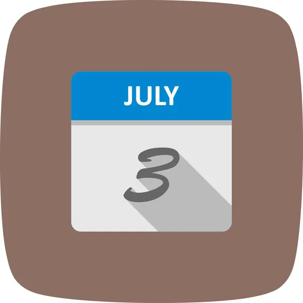 3 juli datum på en enda dag kalender — Stockfoto
