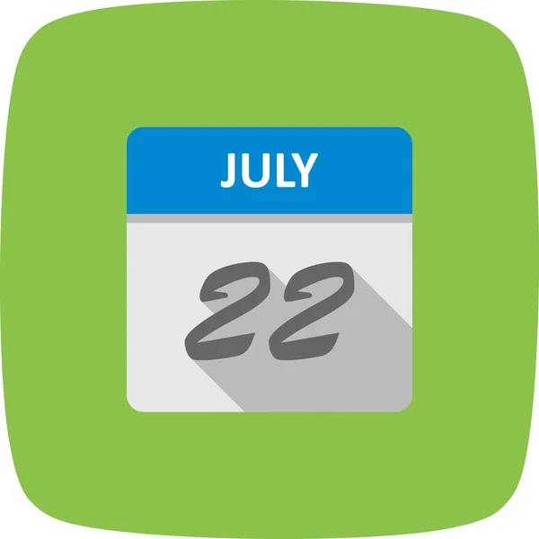 22 juli datum på en enda dag kalender — Stockfoto