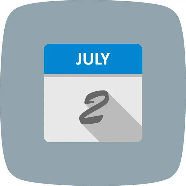 2 juli datum op een enkele dag kalender — Stockfoto