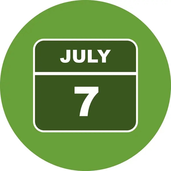 7 de julio Fecha en un calendario de un solo día —  Fotos de Stock