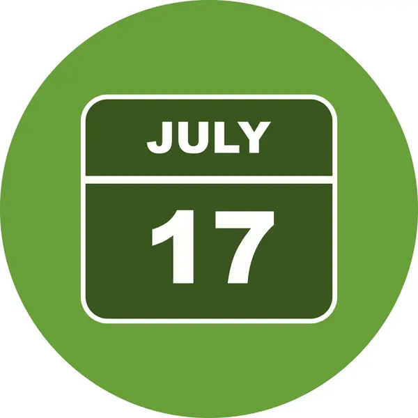 17 липня Дата в одноденному календарі — стокове фото
