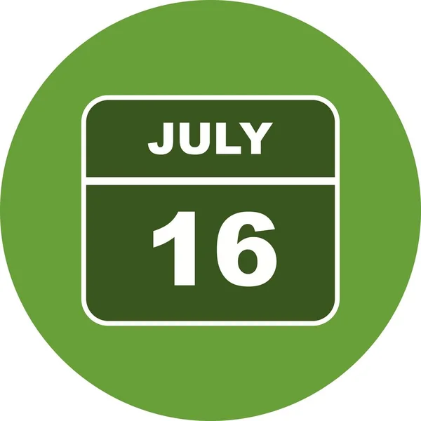 16 липня Дата в одноденному календарі — стокове фото