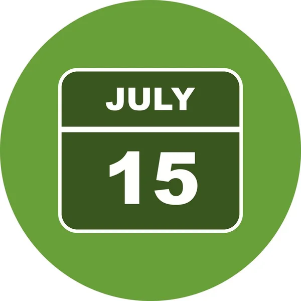 15 липня дата одноденного календаря — стокове фото