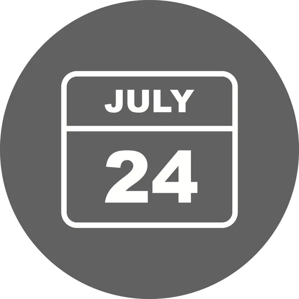 Tanggal 24 Juli pada Kalender Hari Tunggal — Stok Foto