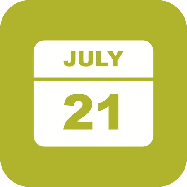 21 липня дата в одноденному календарі — стокове фото
