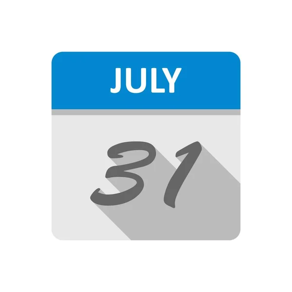 31 juli datum på en enda dag kalender — Stockfoto
