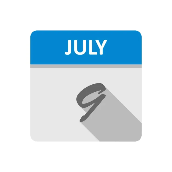 July 9th Date on a Single Day Calendar — Stock Photo, Image