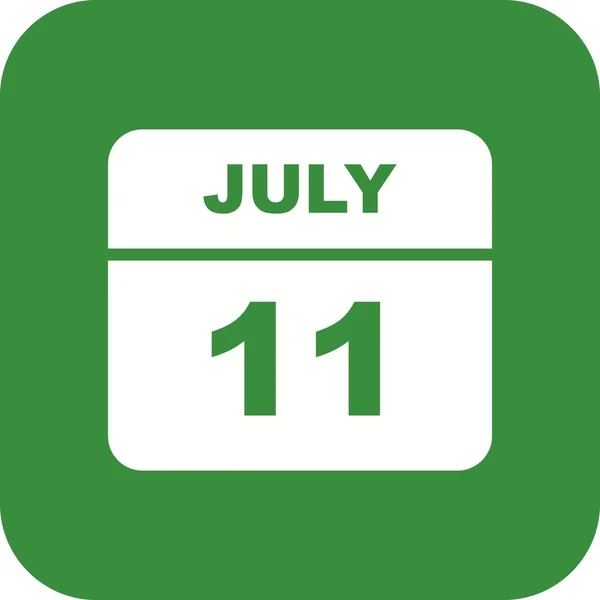 11 de julho Data em um calendário único dia — Fotografia de Stock