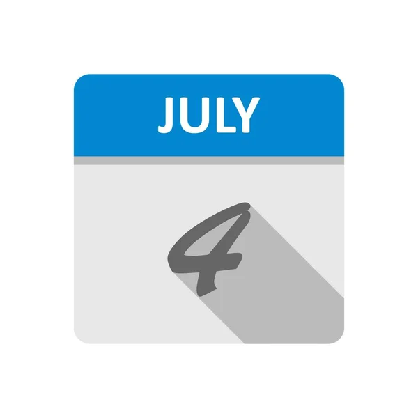 04 de julho Data em um calendário de um único dia — Fotografia de Stock