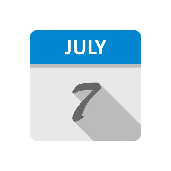 7 juli datum på en enda dag kalender — Stockfoto