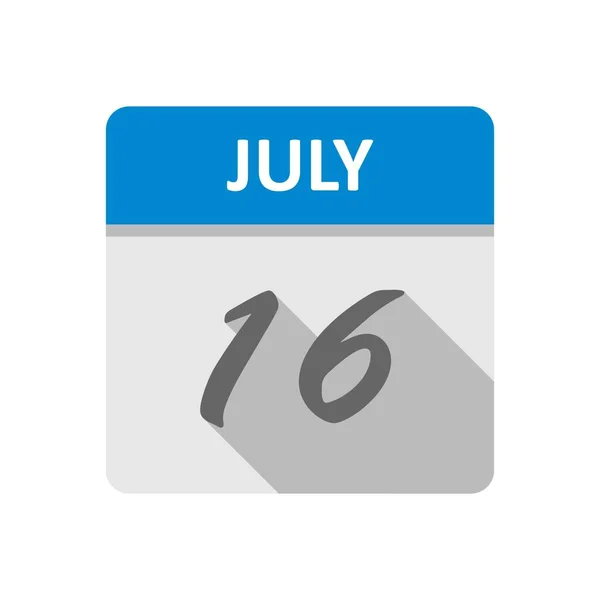 16 de julio Fecha en un calendario de un solo día — Foto de Stock