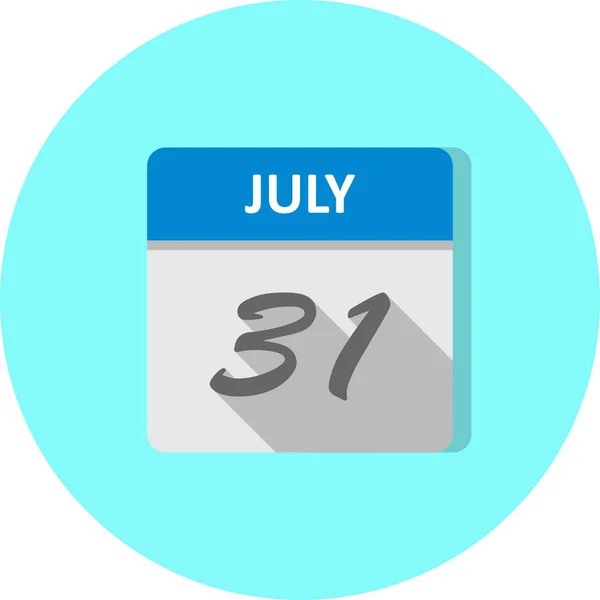 July 31st Date on a Single Day Calendar — Stock Photo, Image