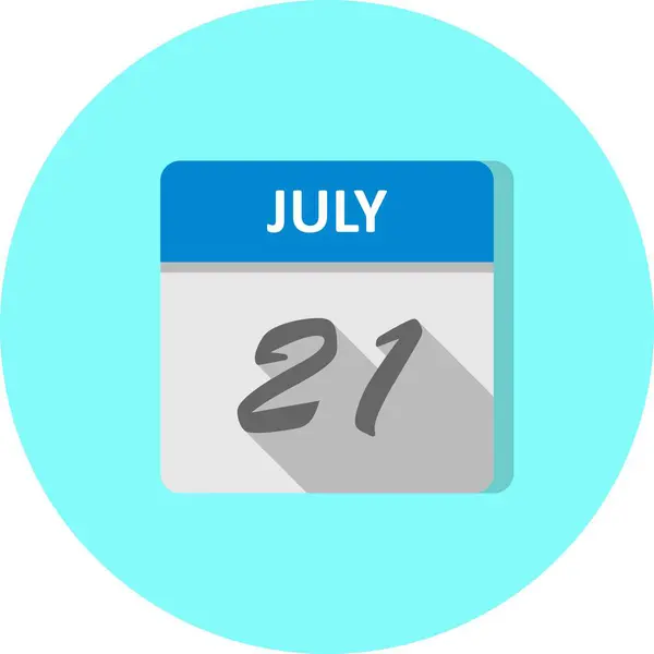 21 juli datum på en enda dag kalender — Stockfoto