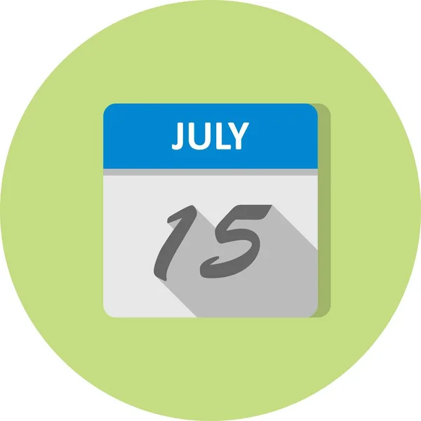 15 juli datum på en enda dag kalender — Stockfoto