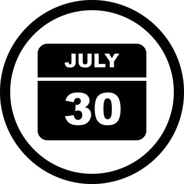 30 Temmuz tarih tek günlük takvim