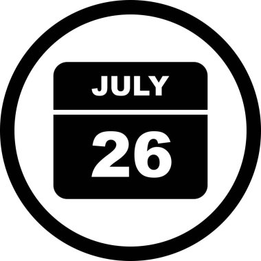 26 Temmuz tarih tek günlük takvim