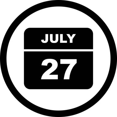 27 Temmuz tarih tek günlük takvim